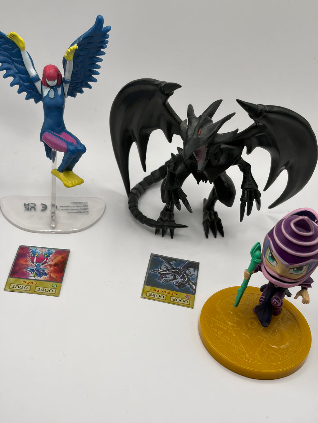 Yu-Gi-Oh! Classic Monster Mini Figure Lot – Dark Magician, Red-Eyes & Harpie | Konami Collector's Set UK