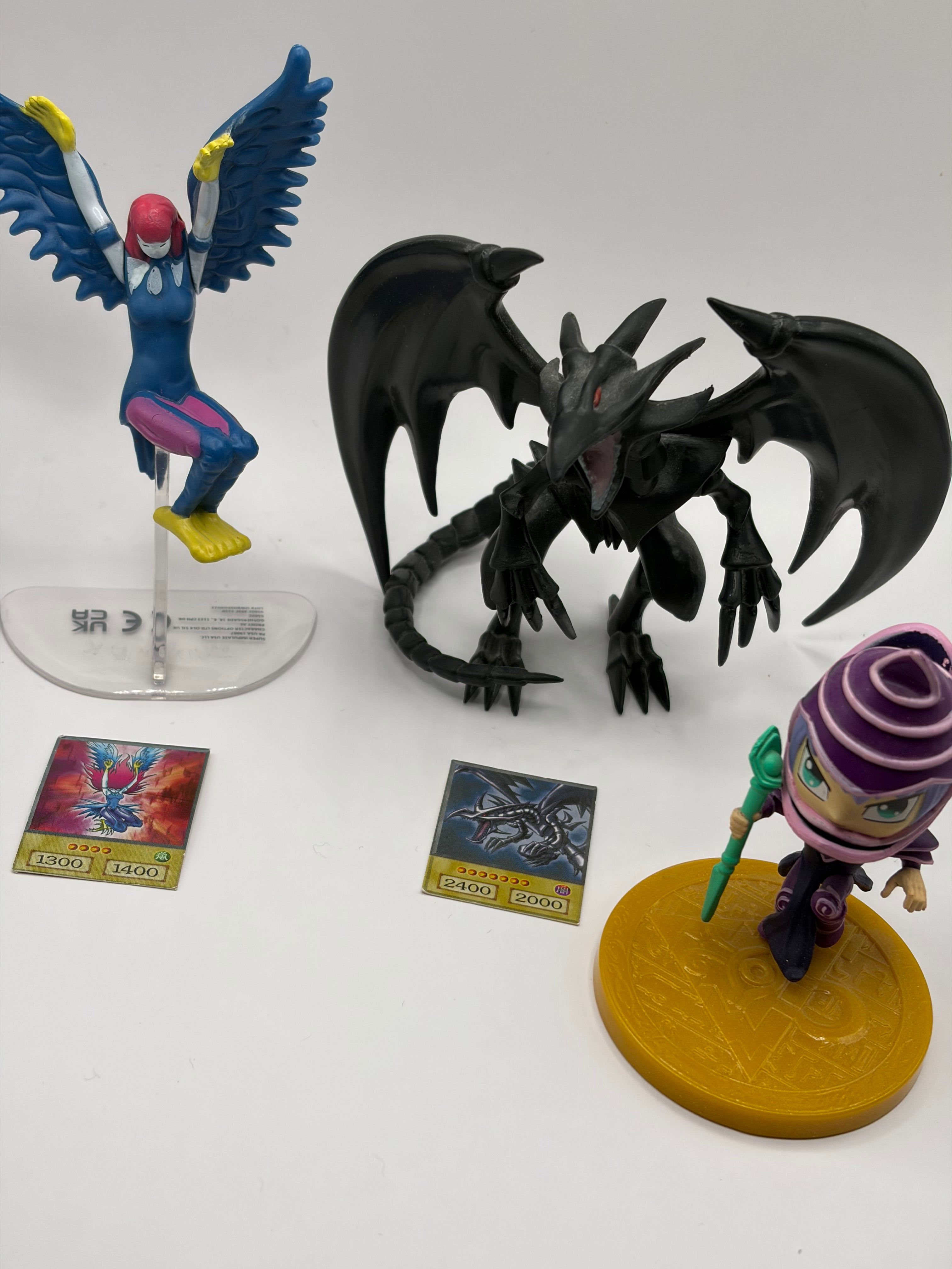 Yu-Gi-Oh! Classic Monster Mini Figure Lot – Dark Magician, Red-Eyes & Harpie | Konami Collector's Set UK