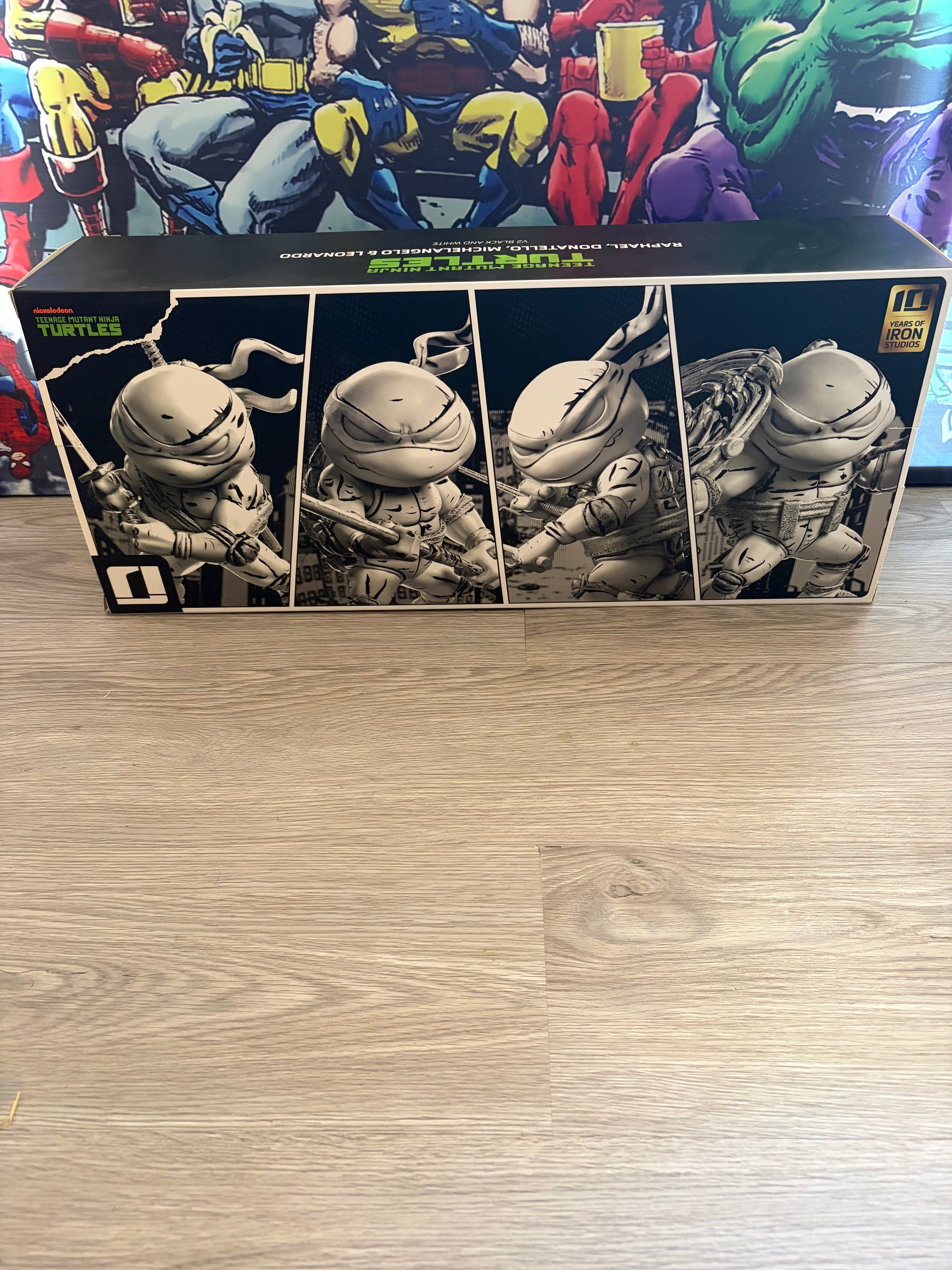 Iron Studios TMNT Monochromatic Limited Edition Statue 4-Pack Set (1/1000) | Rare Collector's Set UK