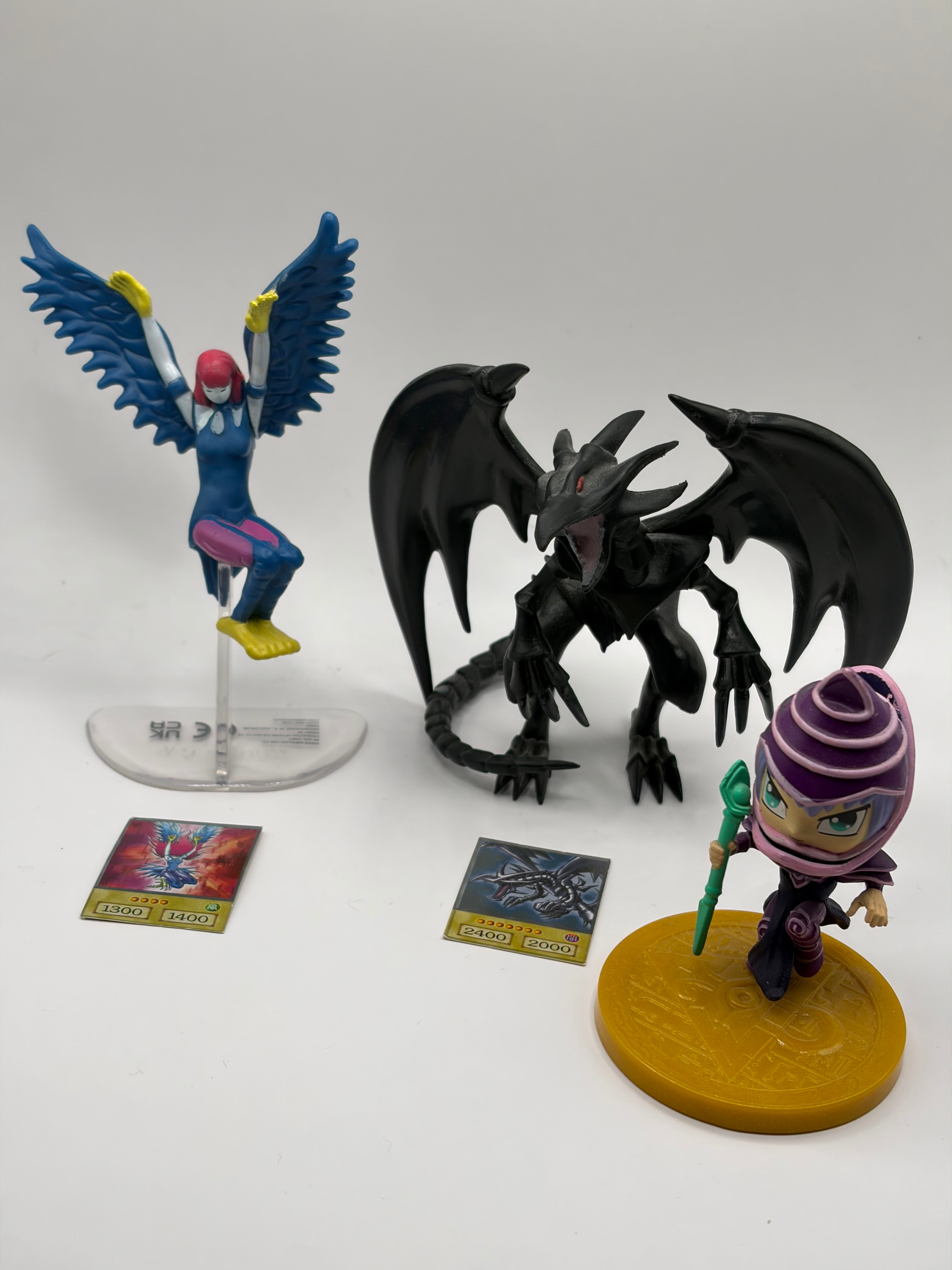 Yu-Gi-Oh! Classic Monster Mini Figure Lot – Dark Magician, Red-Eyes & Harpie | Konami Collector's Set UK