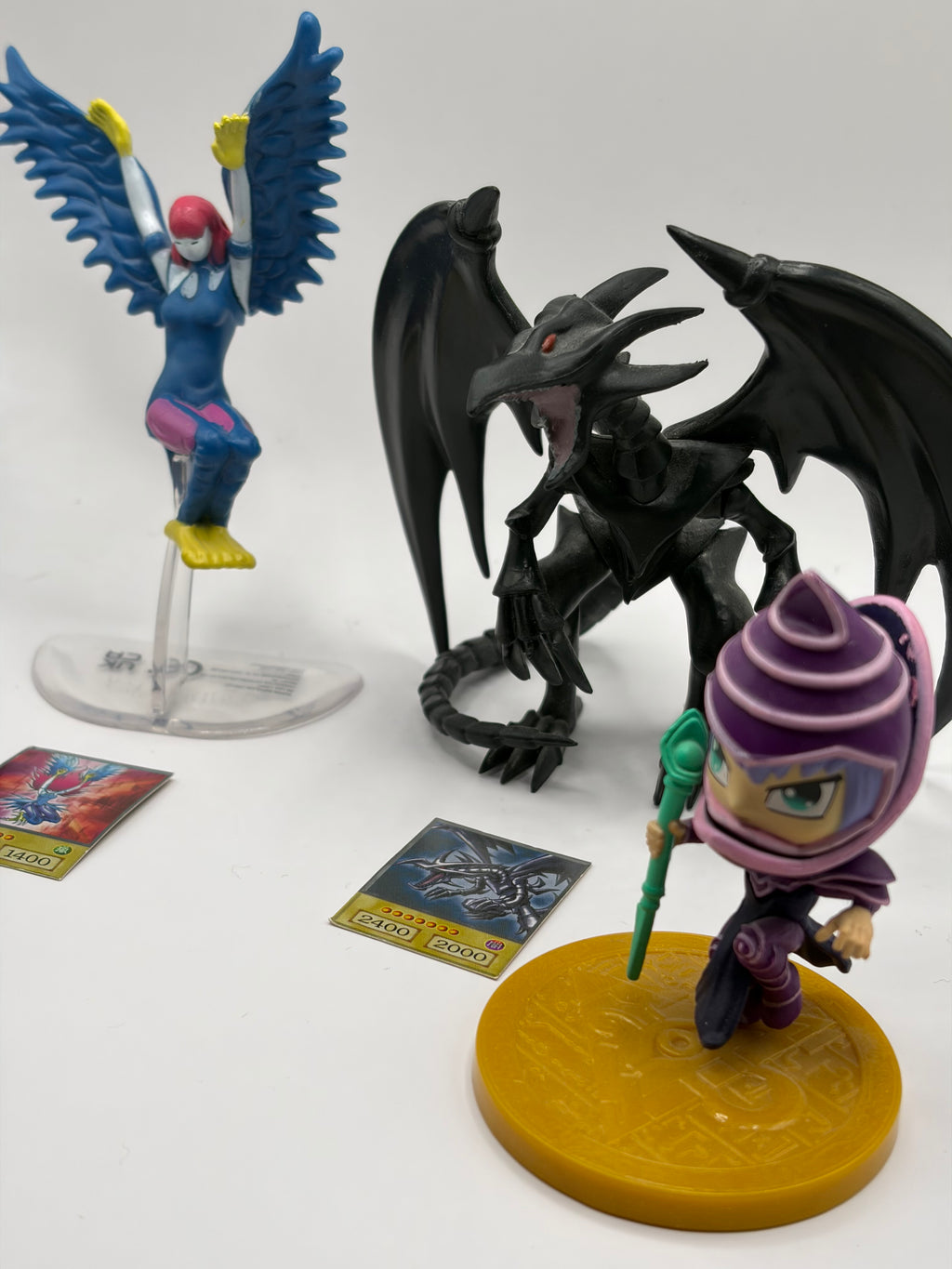 Yu-Gi-Oh! Classic Monster Mini Figure Lot – Dark Magician, Red-Eyes & Harpie | Konami Collector's Set UK
