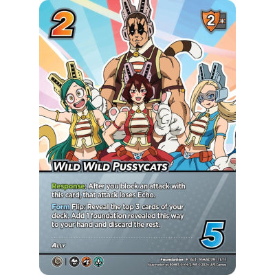 Card featuring animated characters with a colorful background